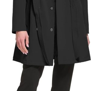 Calvin Klein Women's Double Breasted Belted Rain Jacket with Removable Hood (Copy)